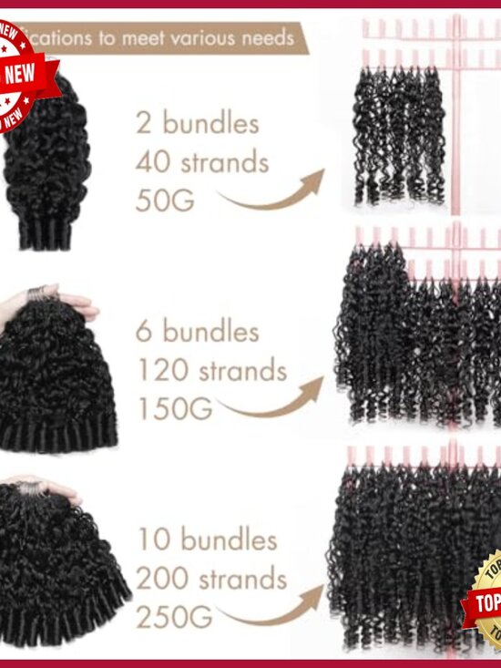 16 Inch Human Hair Crochet Extensions 40 Strands 50g Pre-Separated main image 7